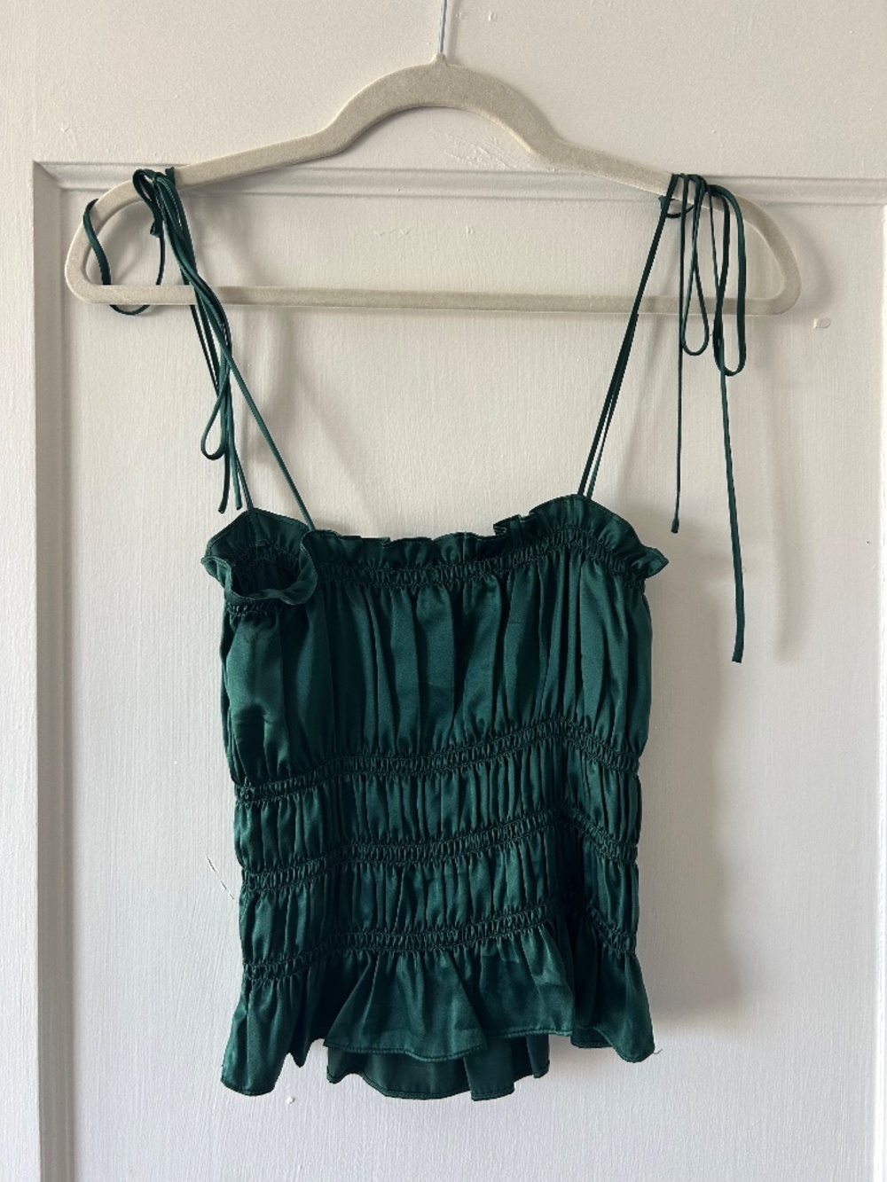Reformation Green Silk top (excellent condition)